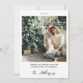 Cartes Pour Fêtes Annuelles Boho Photo Moderne Imprimable Joyeux Noël (Dos)