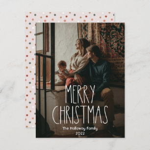 Cartes Pour Fêtes Annuelles Boho Polka Dot Christmas photo pleine verticale