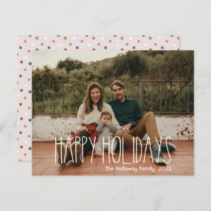 Cartes Pour Fêtes Annuelles Boho Polka Dot Happy Holidays Full Photo