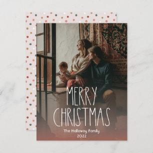 Cartes Pour Fêtes Annuelles Boho Rouge Polka Point Noël Pleine photo verticale