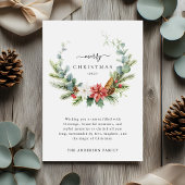 Cartes Pour Fêtes Annuelles Boho Script hiver verdure Joyeux Noël