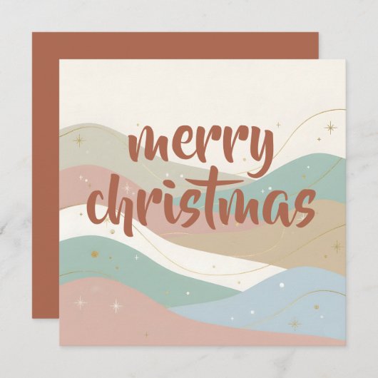 Cartes Pour Fêtes Annuelles Boho Snowy Abstract Christmas (Devant / Derrière)