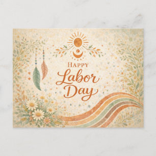 Cartes Pour Fêtes Annuelles Boho Soleil Fleurs Sauvages Bonne Fête du Travail