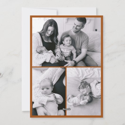 Cartes Pour Fêtes Annuelles Boho Terracotta Baby's 1st Christmas Bow Photo (Dos)