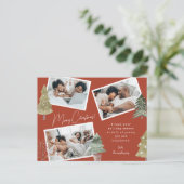 Cartes Pour Fêtes Annuelles Boho Terracotta Multi Photo Pine Tree (Debout devant)