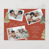 Cartes Pour Fêtes Annuelles Boho Terracotta Multi Photo Pine Tree (Devant)