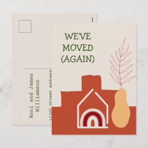 Cartes Pour Fêtes Annuelles Boho Terracotta Nous avons déménagé une nouvelle a
