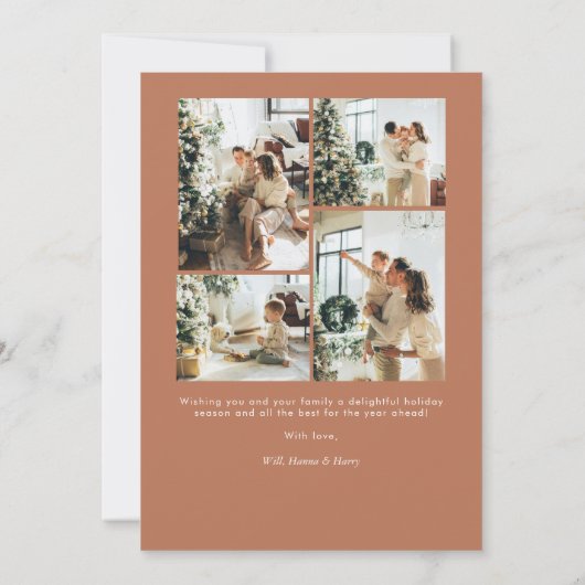 Cartes Pour Fêtes Annuelles Boho Terracotta Photo Merry Christmas Card (Dos)