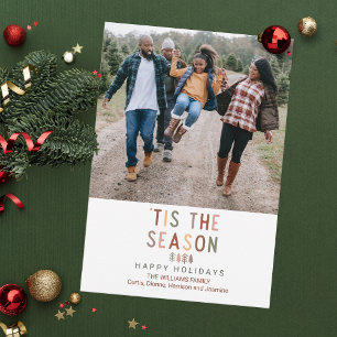 Cartes Pour Fêtes Annuelles Boho 'Tis the Season Photo personnalisée Noël