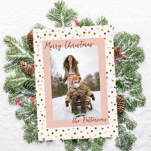 Cartes Pour Fêtes Annuelles Boho Tons Terre Points Photo Noël