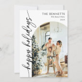 Cartes Pour Fêtes Annuelles Boho Typographie Happy Holidays Arch Photo (Devant)