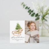 Cartes Pour Fêtes Annuelles Boho Watercolor Sleigh 2 Photo (Debout devant)