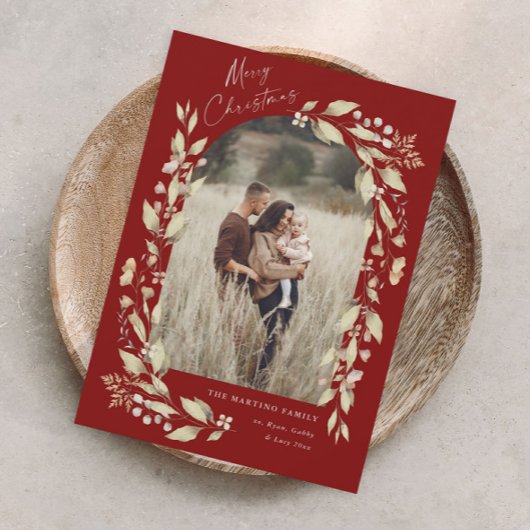 Cartes Pour Fêtes Annuelles Boho Wildflower Arch Photo Christmas