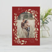 Cartes Pour Fêtes Annuelles Boho Wildflower Arch Photo Christmas (Debout devant)