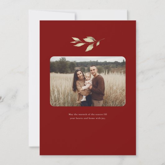 Cartes Pour Fêtes Annuelles Boho Wildflower Arch Photo Christmas (Dos)