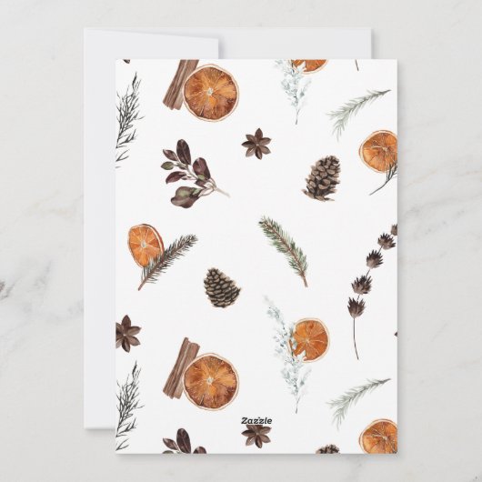 Cartes Pour Fêtes Annuelles Boho Winter Citrus Joyeux Noël Script Photo Ho (Dos)