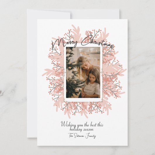 Cartes Pour Fêtes Annuelles Boho Wreath Frame de Noël Photo (Devant)