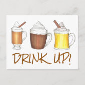 Cartes Pour Fêtes Annuelles Boire à chaud Oeuf Nog Coca Rum Noël (Devant)