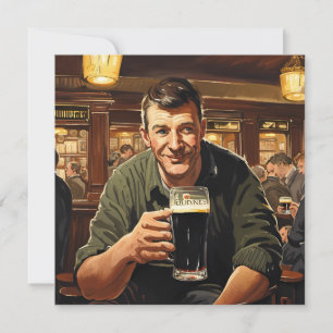 Cartes Pour Fêtes Annuelles Boire Stout Dans Un Pub De Dublin