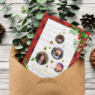 Cartes Pour Fêtes Annuelles Bois blanc et carton rouge   Arbre de Noël 4 photo