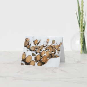 Cartes Pour Fêtes Annuelles Bois de chauffage empilé dans la neige