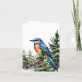 Cartes Pour Fêtes Annuelles Bois d'hiver Forêt de pins bleuets de l'Est (Dos)