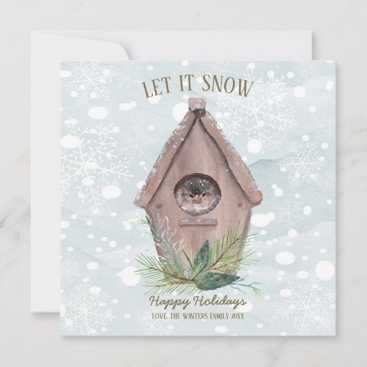 Cartes Pour Fêtes Annuelles Bois d'hiver rustique | Laisser Enneiger (Devant)