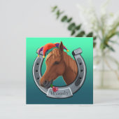 Cartes Pour Fêtes Annuelles Bois l'heureux poney. (Debout devant)