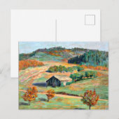 Cartes Pour Fêtes Annuelles Bois - Paysage de l'automne (Devant / Derrière)