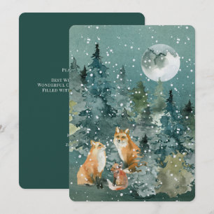 Cartes Pour Fêtes Annuelles Bois Renards Famille Noms des animaux de compagnie
