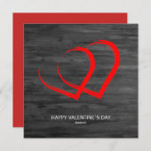 Cartes Pour Fêtes Annuelles Bois rustique Coeurs rouges Valentine`s day Modern (Devant / Derrière)