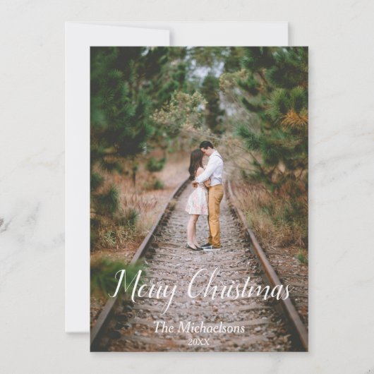 Cartes Pour Fêtes Annuelles Bois rustique Joyeux Noël (Devant)