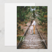 Cartes Pour Fêtes Annuelles Bois rustique Joyeux Noël (Devant / Derrière)