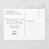 Cartes Pour Fêtes Annuelles Bois rustique Logo de l'entreprise Peace & joy (Dos)