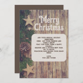 Cartes Pour Fêtes Annuelles Bois rustique Noël Pin (Devant / Derrière)