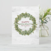Cartes Pour Fêtes Annuelles Bois rustique verdure Wreath Noël Bourgogne (Debout devant)