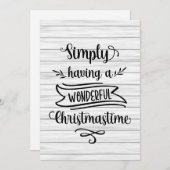 Cartes Pour Fêtes Annuelles Bois Tout simplement avoir un merveilleux temps de (Devant / Derrière)