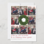 Cartes Pour Fêtes Annuelles Bois Wreath 8 Grille Noël (Devant)