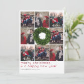 Cartes Pour Fêtes Annuelles Bois Wreath 8 Grille Noël (Debout devant)