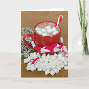 Cartes Pour Fêtes Annuelles Boisson chocolat chaud de Noël avec foulard