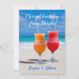 Cartes Pour Fêtes Annuelles Boissons sur la plage Floride Noël Appartement Sal