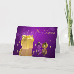 Cartes Pour Fêtes Annuelles Boîte-cadeau d'or de Noël