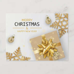 Cartes Pour Fêtes Annuelles Boîte-cadeau Gold Snowflakes Gold Balls de Noël