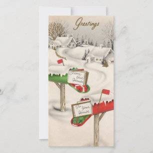 Cartes Pour Fêtes Annuelles Boites aux lettres de Noël Vintage Cadeaux