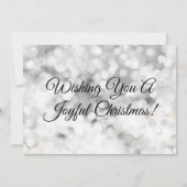 Cartes Pour Fêtes Annuelles Bokeh bleu et photo de Noël encadrée bleue (Dos)