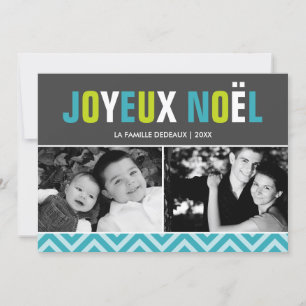 Cartes Pour Fêtes Annuelles Bold and Colorful Joyeux Noël Photo