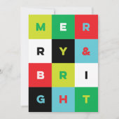 Cartes Pour Fêtes Annuelles Bold Aqua Red Green Merry and Bright Christmas (Devant)