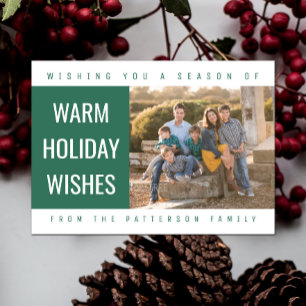 Cartes Pour Fêtes Annuelles Bold Geometric Holiday Photo Card Green