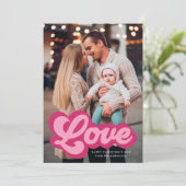 Cartes Pour Fêtes Annuelles Bold Love Script Magenta Photo Saint Valentin (Debout devant)