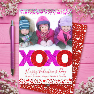 Cartes Pour Fêtes Annuelles Bold Moderne XOXO Saint Valentin Coeurs photo